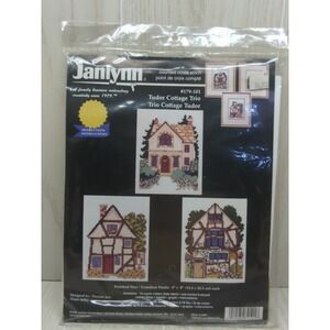 Janlynn Tudor Cottage Trio Counted Cross Stitch Kit sealed FLAW